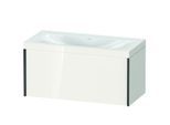 Duravit XViu Waschtisch-Unterschrank XV4611NB222C 100x48cm, 1 Auszug, ohne Hahnloch, schwarz matt, Rahmen C, weiß hochglanz
