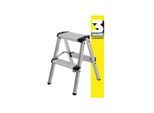 Craftfull Trittleiter CF-131A, 2-5 Stufen, Doppel-Klapptritt aus Aluminium, Anti-Rutsch, klappbar (2 x 2 Stufen)