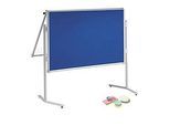 MAUL Moderationstafel Pro, klappbar, Textil/Whiteboard, blau + Moderationskarten-Set mit 360 Karten und 200 Pin-Nadeln