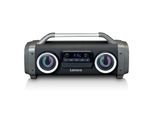 Lenco SPR-100BK - Spritzwasserfester Bluetooth-Lautsprecher UKW Radio USB und SD mit Lichteffekten - Schwarz