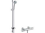 hansgrohe Brause Set Croma 100 Multi 27085000 chrom, mit 90 cm Stange Unica C