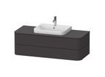 Duravit Happy D.2 Waschtisch-Unterschrank HP497208080 40,8 x 130 x 55 cm, 2 Schubkästen, für Aufsatzbecken, graphit supermatt