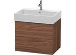 Duravit L-Cube Waschtisch-Unterschrank LC627602121 68,4 x 45,9 cm, nussbaum dunkel, 2 Schubkästen, wandhängend