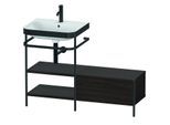 Duravit Happy D.2 Plus Möbelwaschtisch-Kombination HP4750O6969 120 x 49 cm, 1 Hahnloch, nussbaum gebürstet, mit Metallkonsole