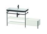 Duravit Happy D.2 Plus Möbelwaschtisch-Kombination HP4753O3939 160 x 49 cm, 1 Hahnloch, nordic weiß seidenmatt, mit Metallkonsole