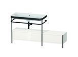 Duravit Happy D.2 Plus Möbelwaschtisch-Kombination HP4763N2222 160x49cm, mit Metallkonsole, ohne Hahnloch, weiß hochglanz