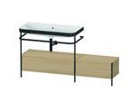 Duravit Happy D.2 Plus Möbelwaschtisch-Kombination HP4763N7171 160x49cm, mit Metallkonsole, ohne Hahnloch, mediterrane Eiche