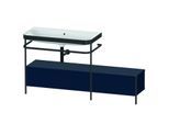 Duravit Happy D.2 Plus Möbelwaschtisch-Kombination HP4763N9898 160x49cm, mit Metallkonsole, ohne Hahnloch, nachtblau seidenmatt