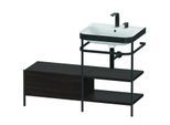 Duravit Happy D.2 Plus Möbelwaschtisch-Kombination HP4745E6969 120 x 49 cm, 2 Hahnlöcher, nussbaum gebürstet, mit Metallkonsole