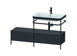 Duravit Happy D.2 Plus Möbelwaschtisch-Kombination HP4757O8080 140x49cm, mit Metallkonsole, 1 Hahnloch, graphit supermatt