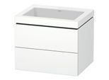 Duravit L-Cube Waschtisch-Unterschrank LC6926N1818 60 x 48 cm, ohne Hahnloch, weiß matt, 2 Schubkästen