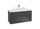 Villeroy und Boch Finion Waschtischunterschrank F13100HG 120x60,3cm, Abdeckplatte white matt, Midnight Blue Matt Lacquer