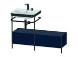 Duravit Happy D.2 Plus Möbelwaschtisch-Kombination HP4760E9898 120x49cm, mit Metallkonsole, 2 Hahnlöcher, nachtblau seidenmatt