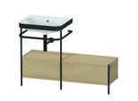 Duravit Happy D.2 Plus Möbelwaschtisch-Kombination HP4760N7171 120x49cm, mit Metallkonsole, ohne Hahnloch, mediterrane Eiche