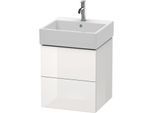 Duravit L-Cube Waschtisch-Unterschrank LC627408585 48,4 x 45,9 cm, weiß hochglanz, 2 Schubkästen, wandhängend