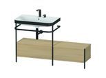 Duravit Happy D.2 Plus Möbelwaschtisch-Kombination HP4762E7171 140x49cm, mit Metallkonsole, 2 Hahnlöcher, mediterrane Eiche