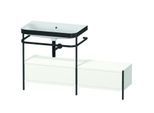 Duravit Happy D.2 Plus Möbelwaschtisch-Kombination HP4762N3636 140x49cm, mit Metallkonsole, ohne Hahnloch, weiß seidenmatt