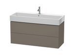 Duravit L-Cube Waschtisch-Unterschrank LC627909090 118,4x 45,9 cm, flannel grey seidenmatt, 2 Schubkästen, wandhängend
