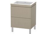 Duravit L-Cube Waschtisch-Unterschrank LC6936N7575 60 x 48 cm, ohne Hahnloch, leinen, 2 Auszüge, bodenstehend