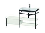 Duravit Happy D.2 Plus Möbelwaschtisch-Kombination HP4747O3939 140 x 49 cm, 1 Hahnloch, nordic weiß seidenmatt, mit Metallkonsole