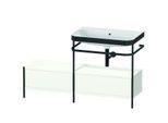 Duravit Happy D.2 Plus Möbelwaschtisch-Kombination HP4757N3636 140x49cm, mit Metallkonsole, ohne Hahnloch, weiß seidenmatt