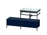 Duravit Happy D.2 Plus Möbelwaschtisch-Kombination HP4757N9898 140x49cm, mit Metallkonsole, ohne Hahnloch, nachtblau seidenmatt