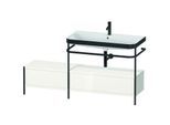 Duravit Happy D.2 Plus Möbelwaschtisch-Kombination HP4758O2222 160x49cm, mit Metallkonsole, 1 Hahnloch, weiß hochglanz