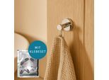 AquaCraft 100 Handtuchhaken ohne Bohren zum Kleben inkl. Klebeset, chrom Set zum Kleben, chrom