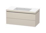 Duravit L-Cube Waschtisch-Unterschrank LC6928N9191 100 x 48 cm, ohne Hahnloch, taupe matt, 2 Schubkästen