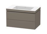 Duravit L-Cube Waschtisch-Unterschrank LC6927N9090 80 x 48 cm, ohne Hahnloch, flannel grey seidenmatt, 2 Schubkästen