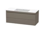 Duravit L-Cube Waschtisch-Unterschrank LC6929N9090 120 x 48 cm, ohne Hahnloch, flannel grey seidenmatt, 2 Schubkästen