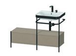 Duravit Happy D.2 Plus Möbelwaschtisch-Kombination HP4755E7575 120x49cm, mit Metallkonsole, 2 Hahnlöcher, leinen