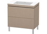 Duravit L-Cube Waschtisch-Unterschrank LC6937N7575 80 x 48 cm, ohne Hahnloch, leinen, 2 Auszüge, bodenstehend