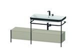 Duravit Happy D.2 Plus Möbelwaschtisch-Kombination HP4758E6060 160x49cm, mit Metallkonsole, 2 Hahnlöcher, taupe seidenmatt