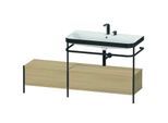 Duravit Happy D.2 Plus Möbelwaschtisch-Kombination HP4758E7171 160x49cm, mit Metallkonsole, 2 Hahnlöcher, mediterrane Eiche