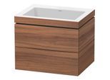 Duravit L-Cube Waschtisch-Unterschrank LC6926N7979 60 x 48 cm, ohne Hahnloch, nussbaum natur, 2 Schubkästen
