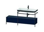 Duravit Happy D.2 Plus Möbelwaschtisch-Kombination HP4758O9898 160x49cm, mit Metallkonsole, 1 Hahnloch, nachtblau seidenmatt