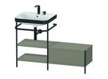 Duravit Happy D.2 Plus Möbelwaschtisch-Kombination HP4750E9292 120 x 49 cm, 2 Hahnlöcher, steingrau seidenmatt, mit Metallkonsole