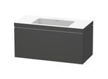 Duravit L-Cube Waschtisch-Unterschrank LC6918N4949 100 x 48 cm, ohne Hahnloch, graphit matt, 1 Auszug