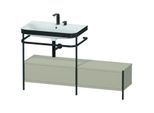 Duravit Happy D.2 Plus Möbelwaschtisch-Kombination HP4762E6060 140x49cm, mit Metallkonsole, 2 Hahnlöcher, taupe seidenmatt