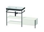 Duravit Happy D.2 Plus Möbelwaschtisch-Kombination HP4752N3939 140 x 49 cm, ohne Hahnloch, nordic weiß seidenmatt, mit Metallkonsole