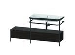 Duravit Happy D.2 Plus Möbelwaschtisch-Kombination HP4758N6969 160x49cm, mit Metallkonsole, ohne Hahnloch, nussbaum gebürstet