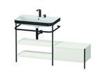 Duravit Happy D.2 Plus Möbelwaschtisch-Kombination HP4752E3939 140 x 49 cm, 2 Hahnlöcher, nordic weiß seidenmatt, mit Metallkonsole