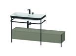 Duravit Happy D.2 Plus Möbelwaschtisch-Kombination HP4763E9292 160x49cm, mit Metallkonsole, 2 Hahnlöcher, steingrau seidenmatt