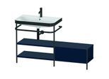 Duravit Happy D.2 Plus Möbelwaschtisch-Kombination HP4752O9898 140 x 49 cm, 1 Hahnloch, nachtblau seidenmatt, mit Metallkonsole