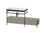 Duravit Happy D.2 Plus Möbelwaschtisch-Kombination HP4763N7575 160x49cm, mit Metallkonsole, ohne Hahnloch, leinen