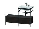 Duravit Happy D.2 Plus Möbelwaschtisch-Kombination HP4755E6969 120x49cm, mit Metallkonsole, 2 Hahnlöcher, nussbaum gebürstet