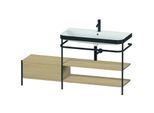 Duravit Happy D.2 Plus Möbelwaschtisch-Kombination HP4748O7171 160 x 49 cm, 1 Hahnloch, mediterrane Eiche, mit Metallkonsole