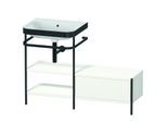 Duravit Happy D.2 Plus Möbelwaschtisch-Kombination HP4750N3636 120 x 49 cm, ohne Hahnloch, weiß seidenmatt, mit Metallkonsole