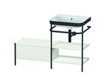 Duravit Happy D.2 Plus Möbelwaschtisch-Kombination HP4745N3939 120 x 49 cm, ohne Hahnloch, nordic weiß seidenmatt, mit Metallkonsole